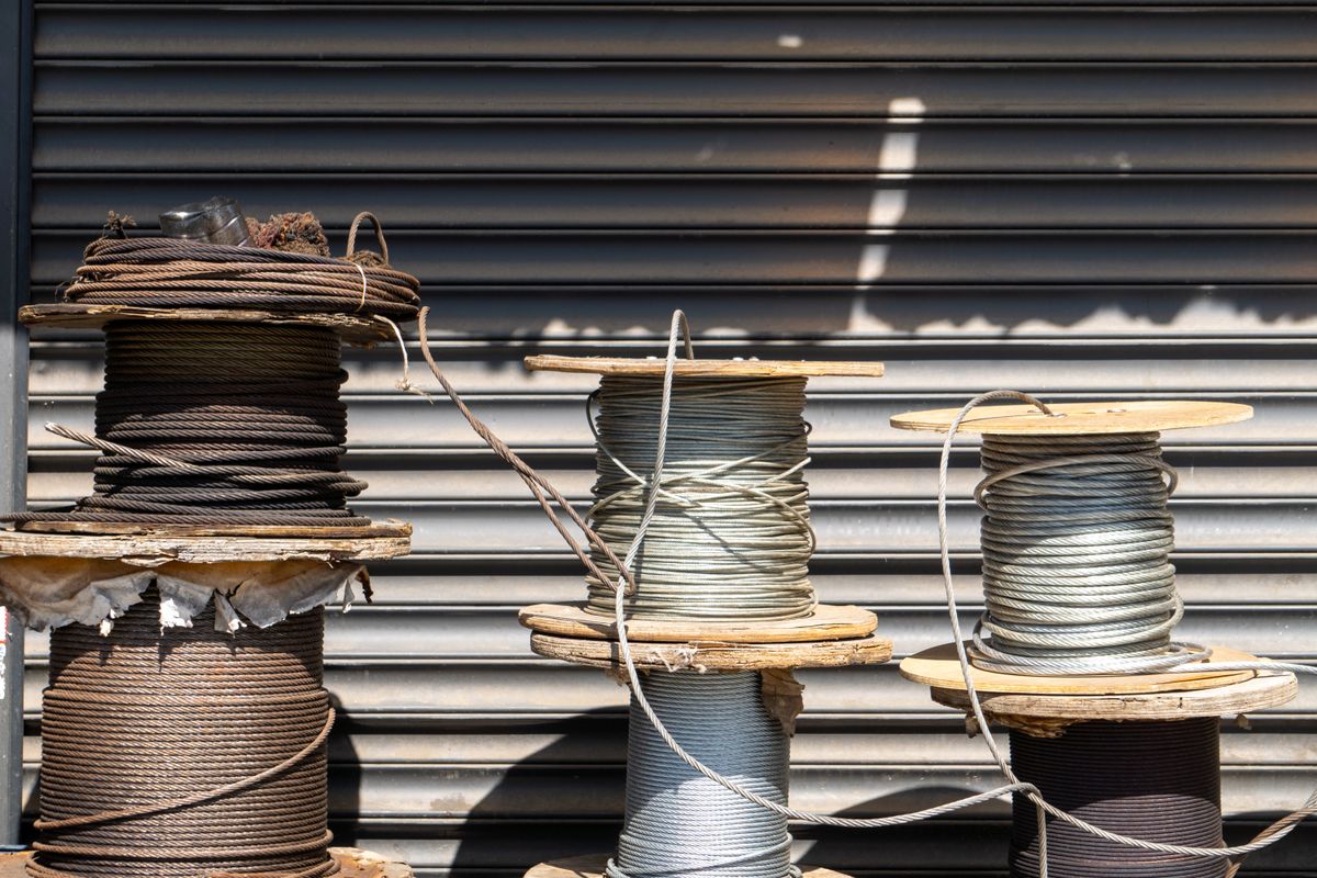 Spools of industrial electrical cable